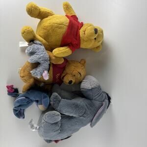 Disney Winnie the Pooh Eeyore Plush Lot Large Medium Small Classic Stuffed Toy S